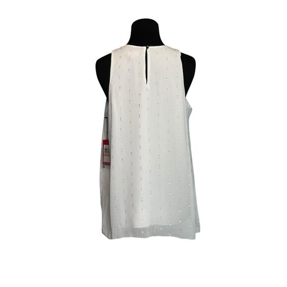 Vince Camuto off white silver sleeveless blouse size Small - Picture 9 of 16